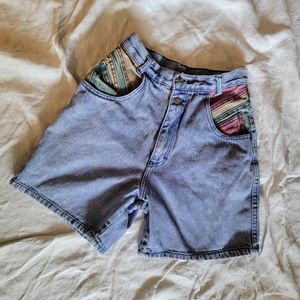 🎩Vintage Stefano International High Waisted Color Block Shorts